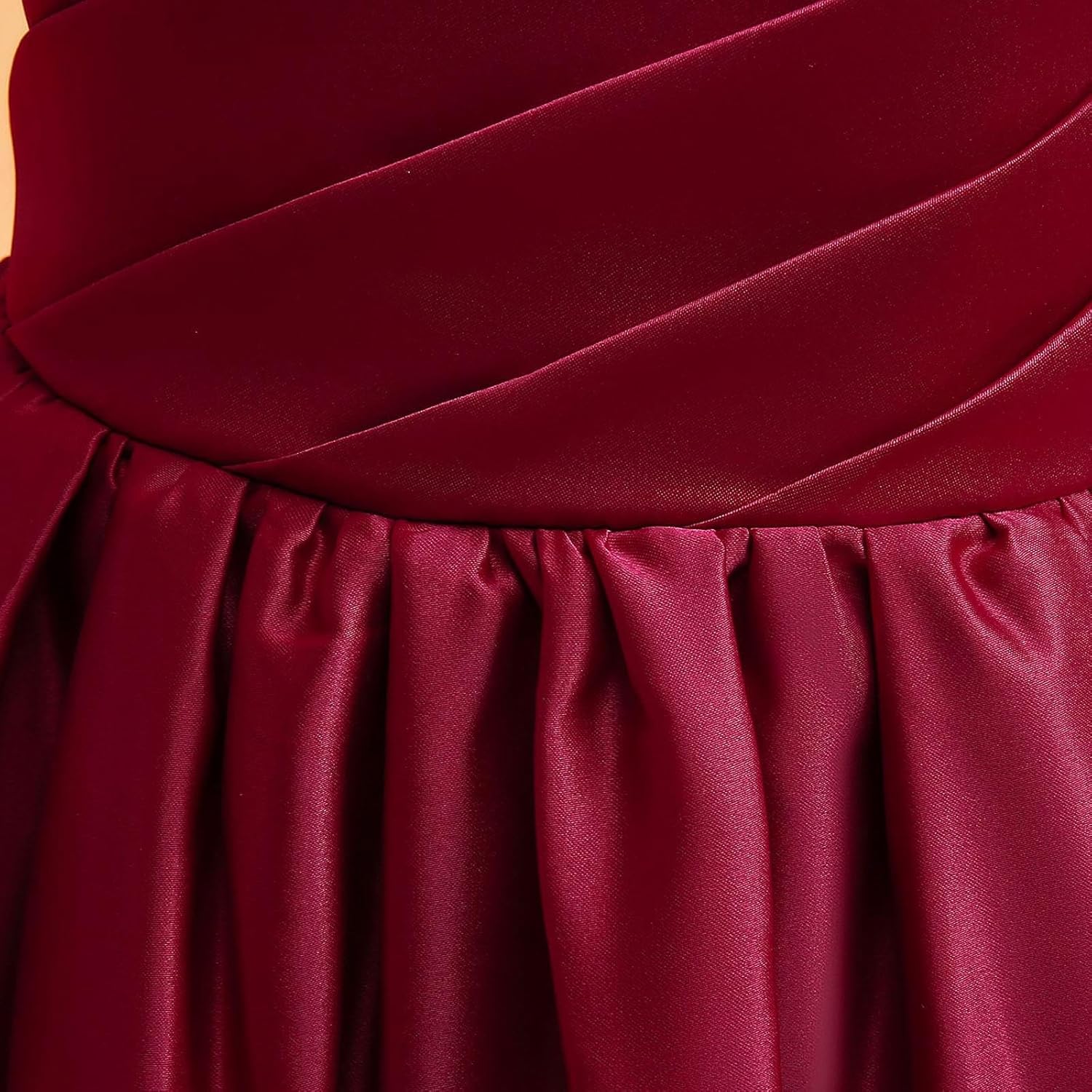 Flower Girls Satin Bridesmaid Dress A Line Wedding Pageant Dresses Princess Party Special Occasion Ball Gown for 7-14 Years
