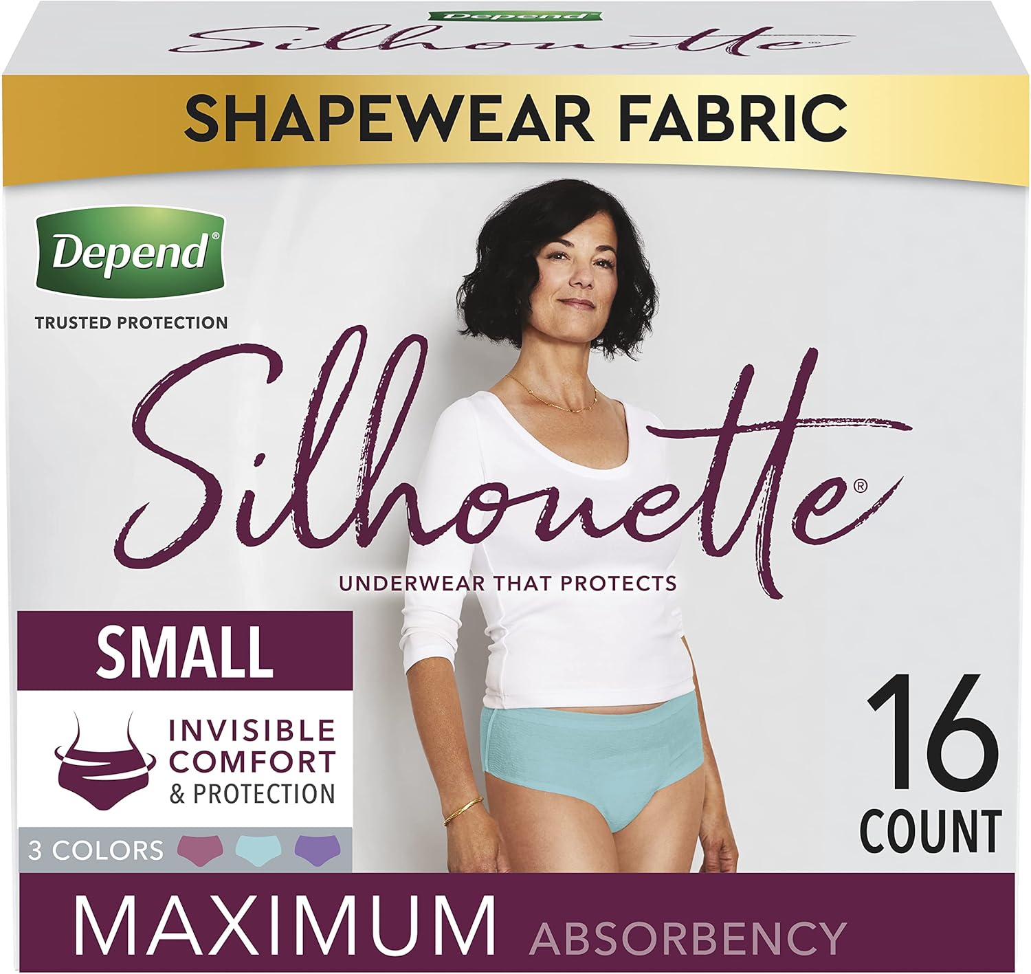 Depend Silhouette Adult Incontinence Underwear for Women, Maximum