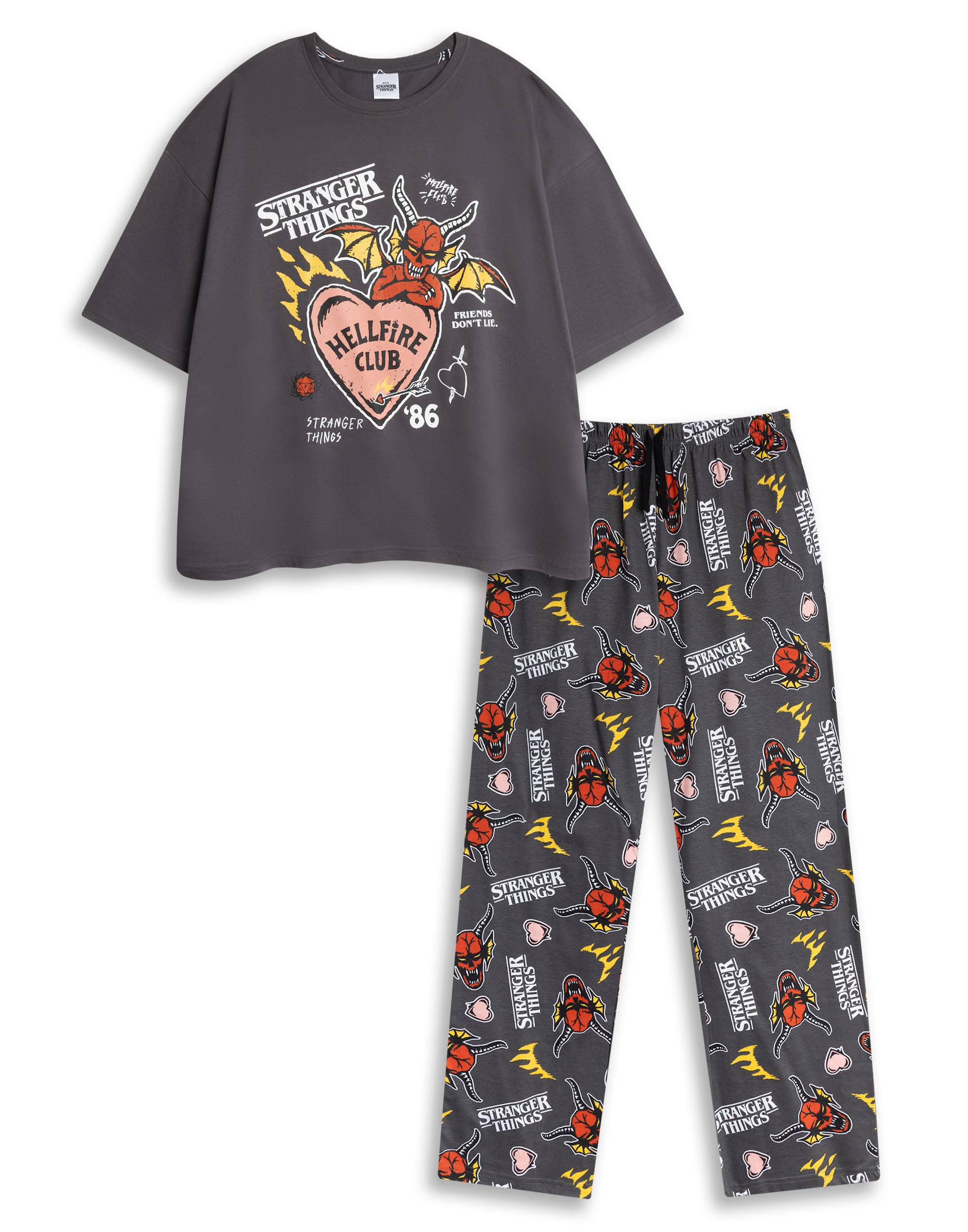 Stranger Things Women's Pyjama Set - Long Leg - Grey - 2XL