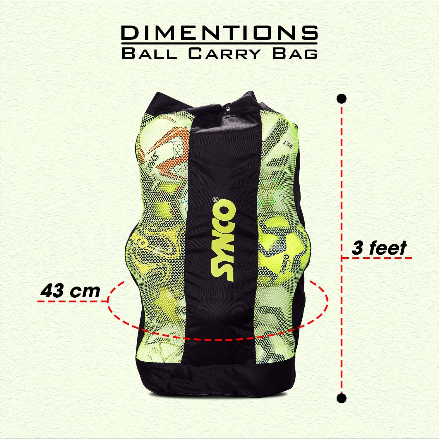 Synco XL Ball Carry Bag | 15 Balls Capacity | for Football, Basketball, Volleyball, Handball (Black) 4