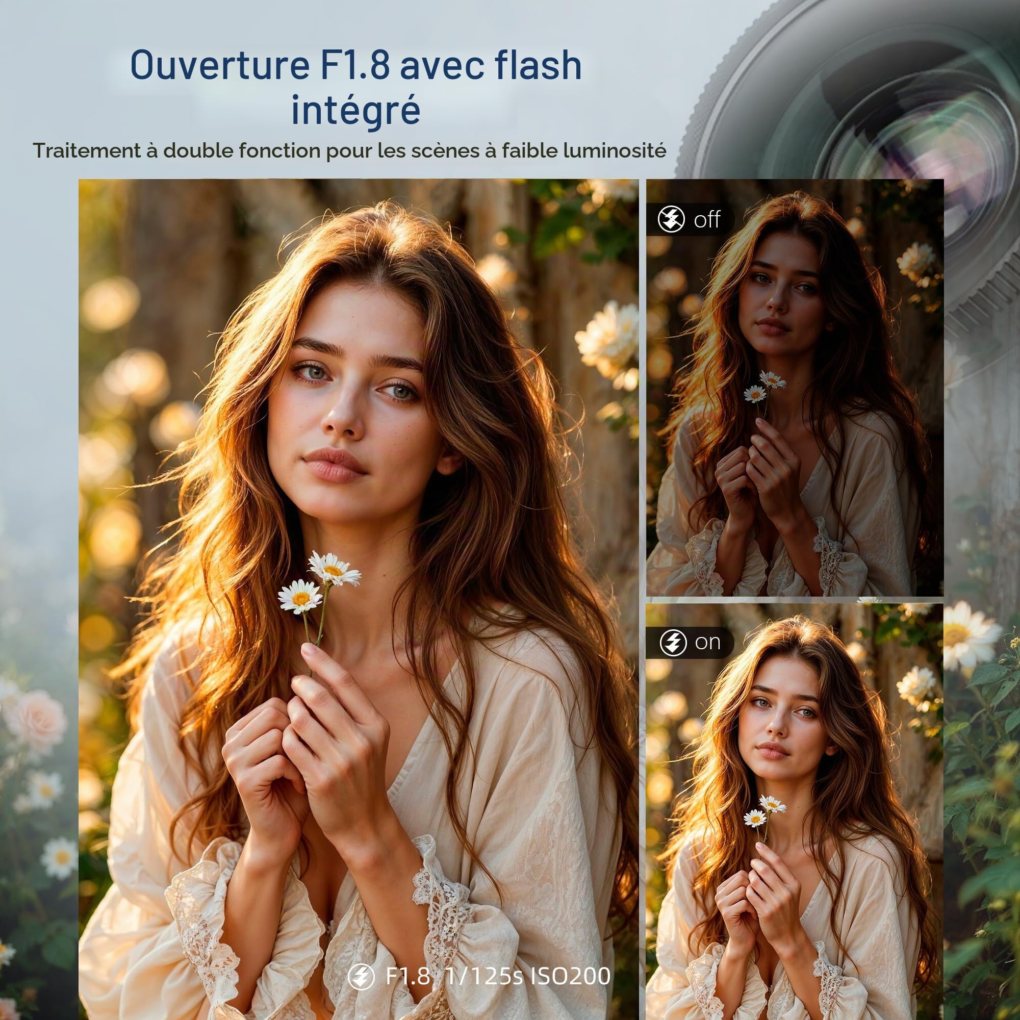 Appareil Photo numérique 5K 64MP caméra de WiFi vlogging | Youtube contrôlée par et Application, Appareil Photo Compact avec Carte TF 64 Go, objectifs Grand-Angle et Macro