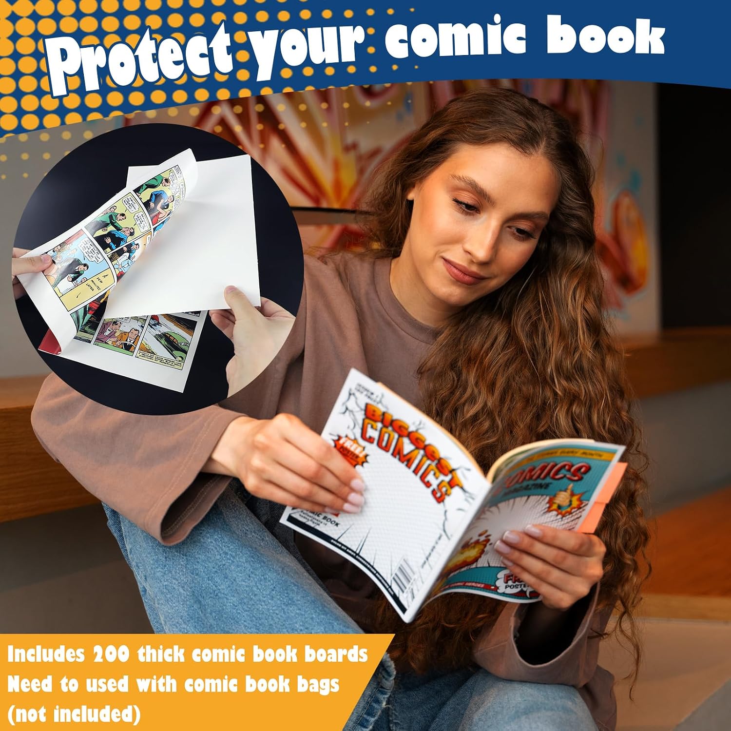 Leffis 200 Pack Comic Book Boards, Current Size Acid-Free Backing Boards, Thick Rigid Cardboard Inserts for Comic Storage, Collection Protection & Organization