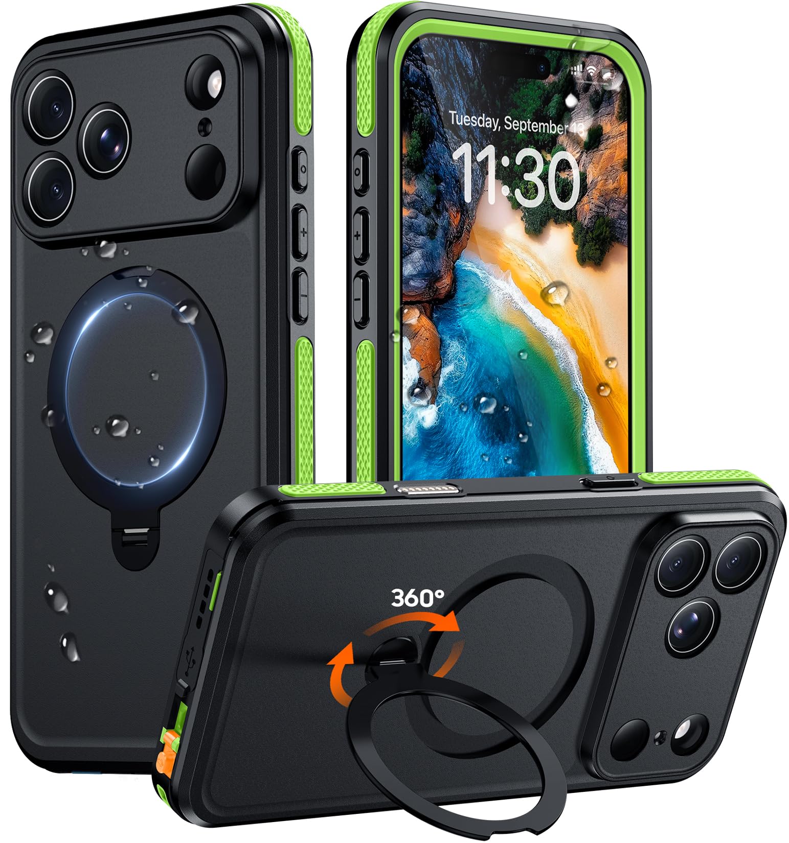 Progettato per Phone 18 Pro Max custodia impermeabile con cavalletto