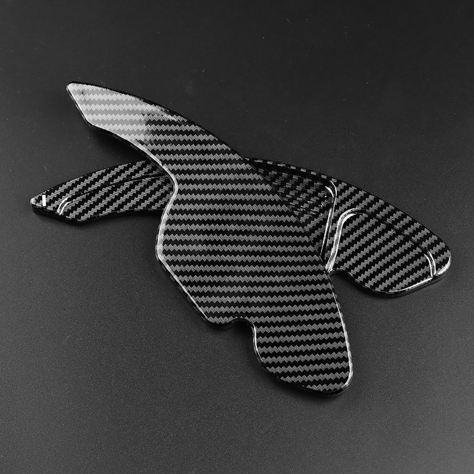 KUNGKIC Volant ABS avec palettes de changement de vitesse, pour Audi 2013-2016 A3 A4 A6, A8 2011-2017 Pièces d'accessoires d'intérieur 2 PCS (Noir motif carbone soudé)
