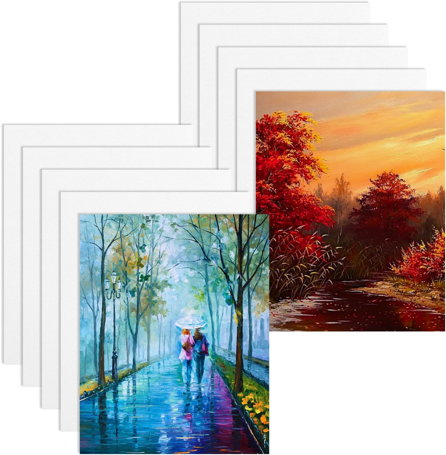 Mity rain Sublimation Blanks Products for 8x10 Picture Frame, 15Pcs Double-Sided Sublimation Blanks Canvas for DIY Halloween Christmas Photos, Decorative Canvas Pads Sublimation Supplies