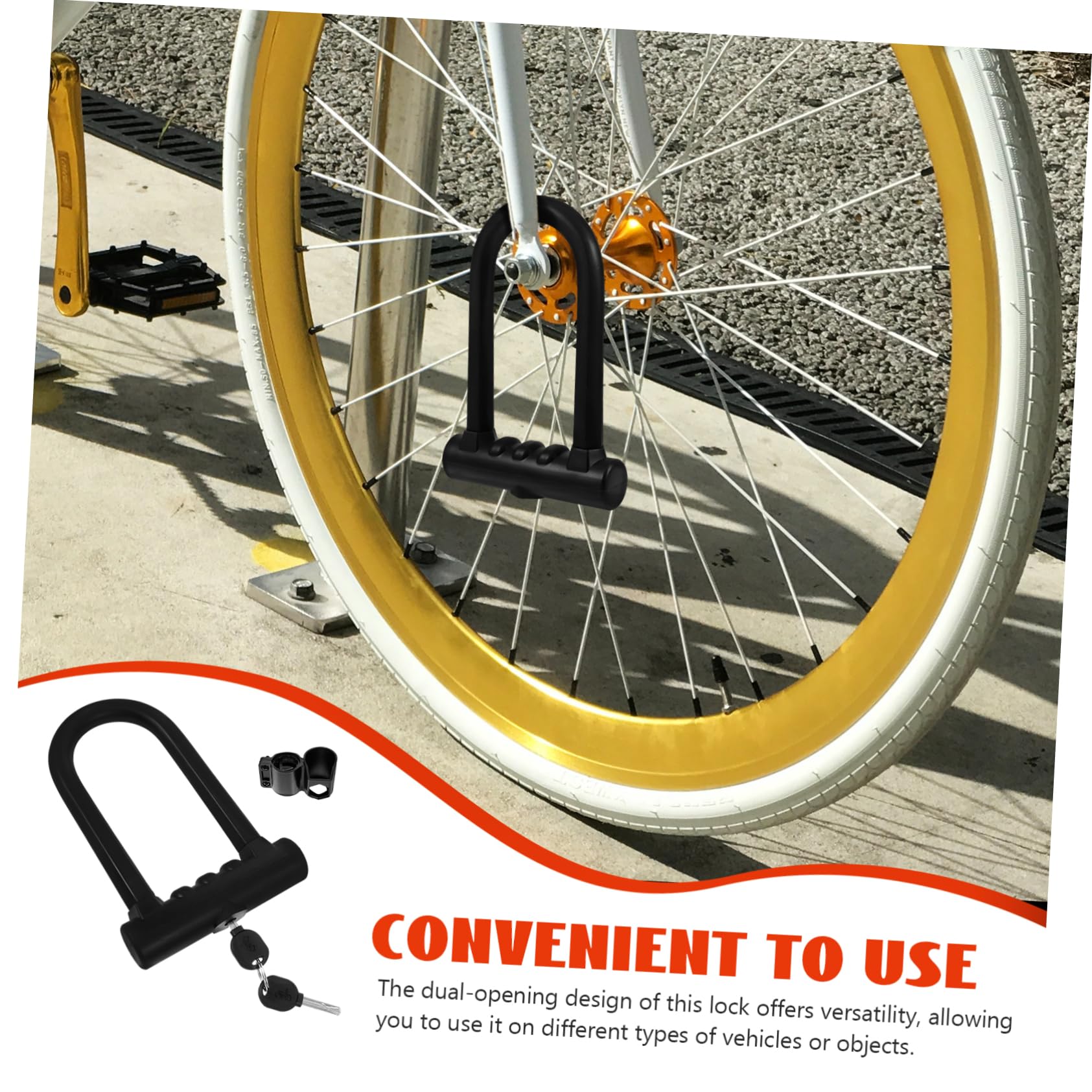 Lucchetto u Per Bicicletta Resistente All Usura in e Silicone Portatile e Per Sicurezza Della Mountain Bike