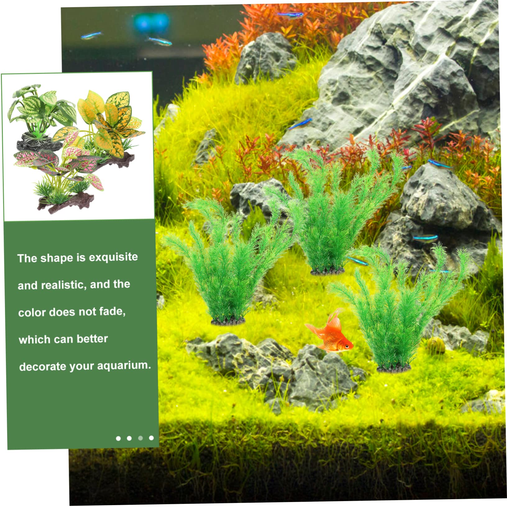 3 set Piante Acquatiche Simulate Ornamenti Piante Acquatiche Artificiali Piante Finte Decorazioni Piante Finte Mini Realistiche Piante Artificiali 3 pezzi * 3