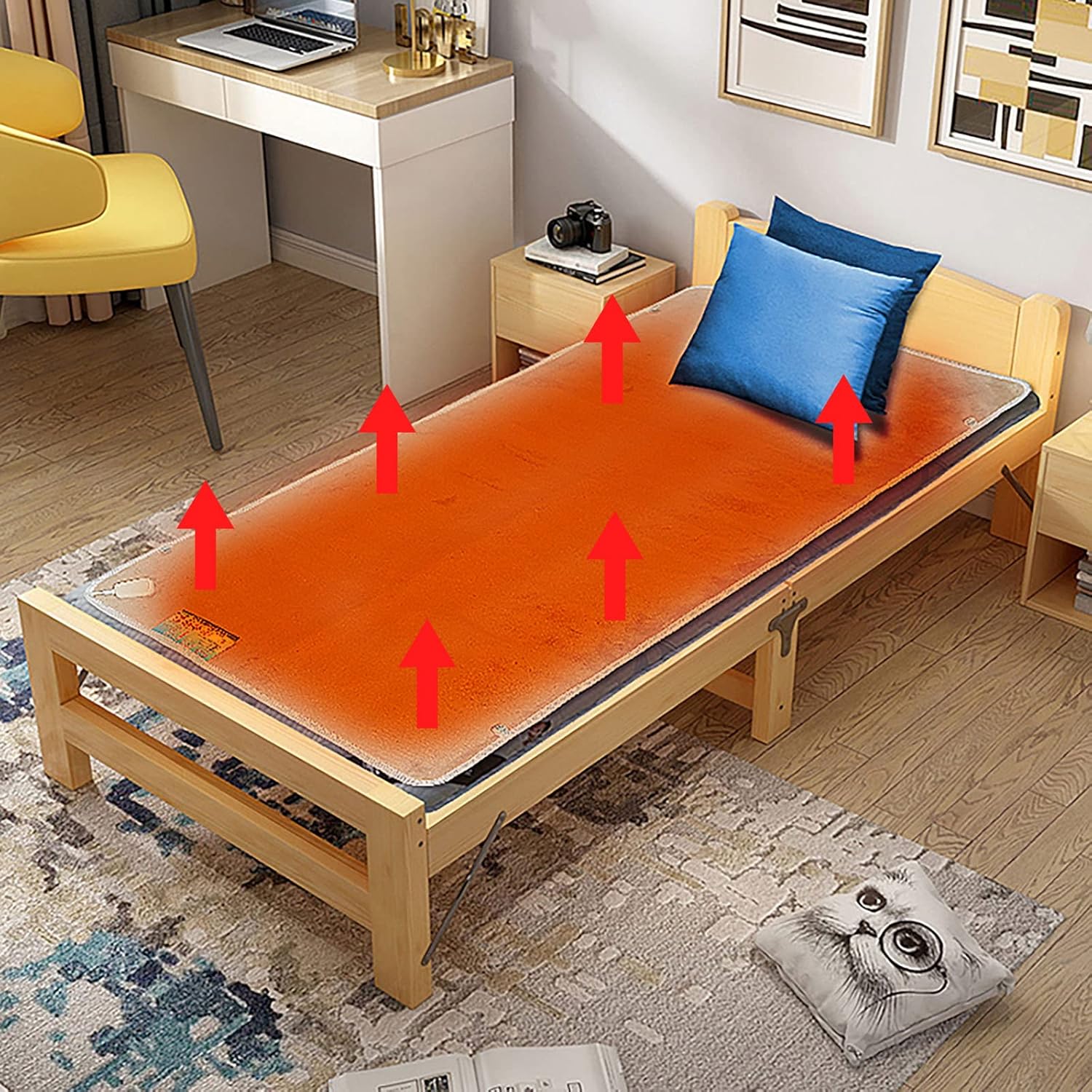 review Qvkarw Heating Pad 1~12h Timing 9 Debugging Temperature Soft and Comfortable Heating Blanket Warm Mattress Sheet Comfortable Heating Bed Sheet Power Failure Protection Electric Throws (Blue, J)