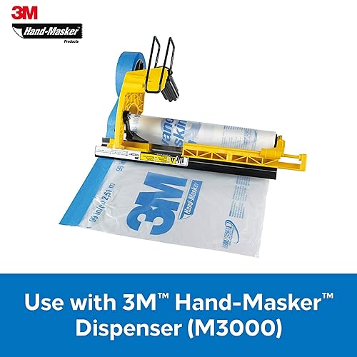 Miniatura 3 de 3M Hand Masker Película de enmascaramiento avanzada, 8 rollos, 99 pulgadas x 90 pies, adherencia estática mantiene la película en su lugar, evita