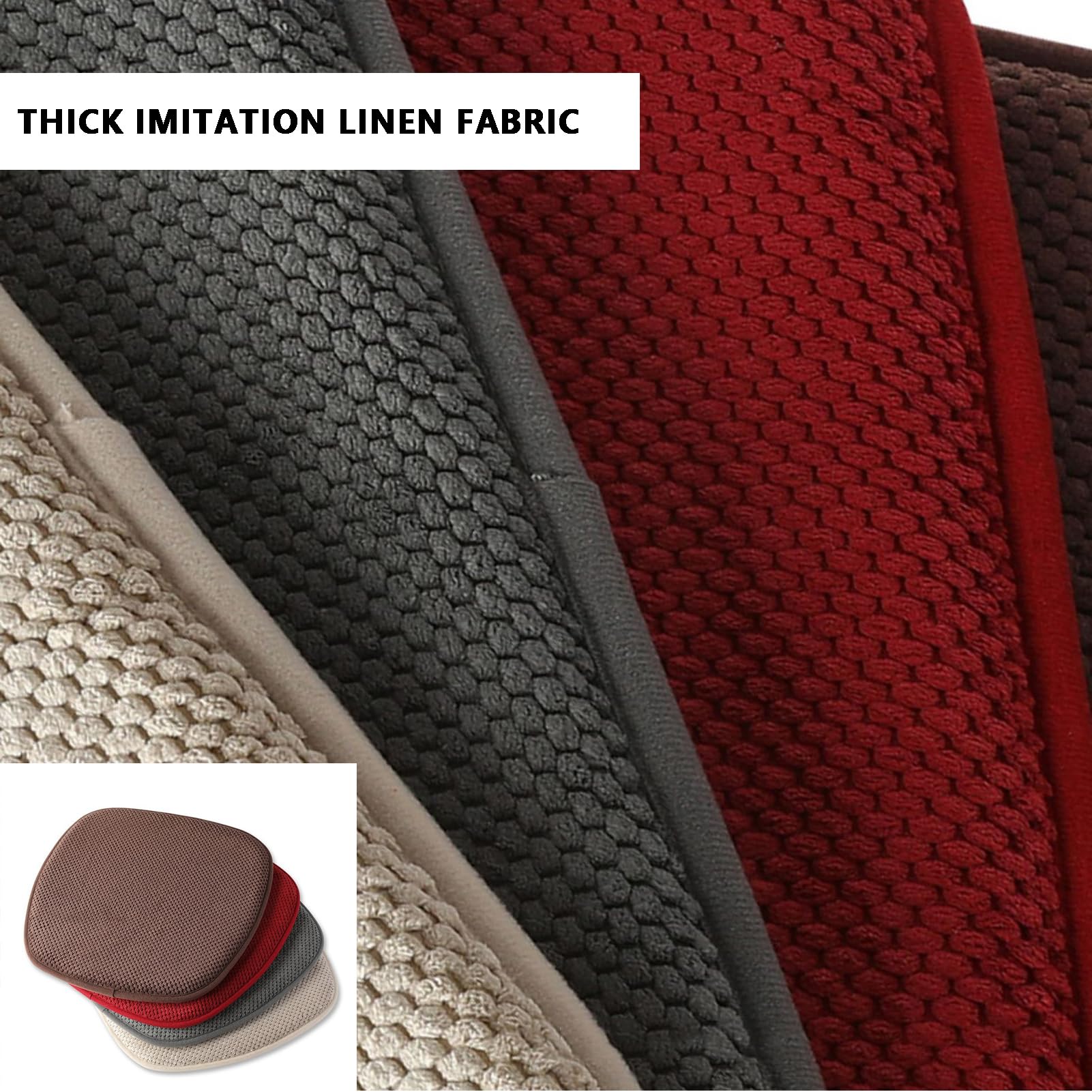 Set di 1/2/4/6 cuscini per sedia vintage, lavabili, in memory foam, antiscivolo, per sedie da pranzo, design trapezoidale per tutte le stagioni, comodi ed eleganti