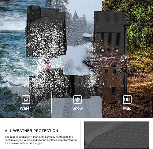 Miniatura 3 de KIWI MASTER Alfombrillas compatibles con Toyota Tacoma 2018-2023, accesorios de doble cabina de tripulación para todo tipo de clima, forro delantero