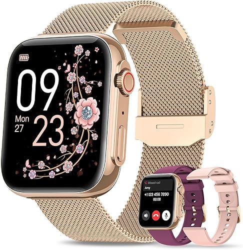 Miniatura 1 de Relojes inteligentes para mujer, 1.91 pulgadas, HD, reloj de seguimiento de actividad física con monitor de presión arterialfrecuencia cardíaca,
