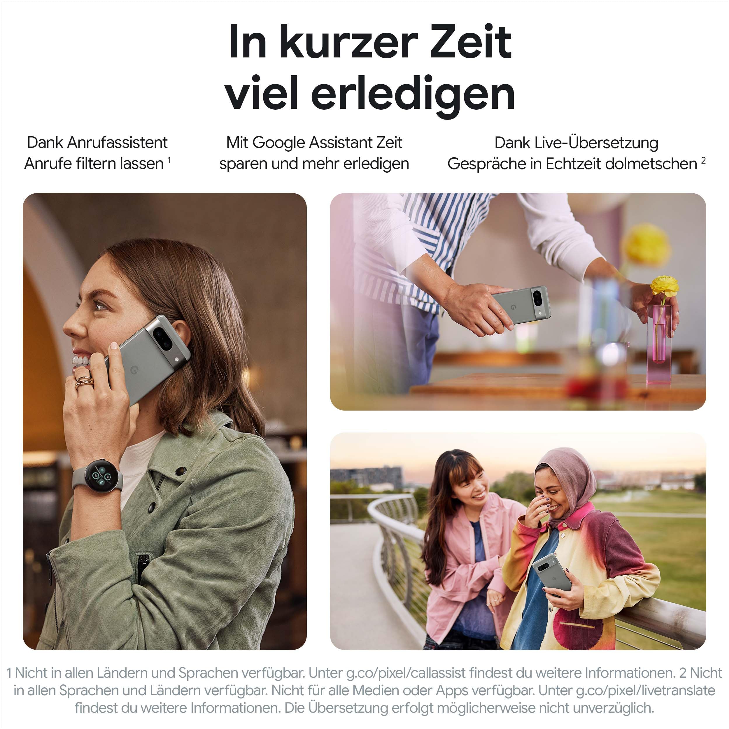 Google Pixel 8 - SIM-freies Android-Smartphone mit leistungsstarker Pixelkamera, 24 Stunden Akkulaufzeit und leistungsstarken Sicherheitsfunktionen - Rose, 128 GB (Refurbished)