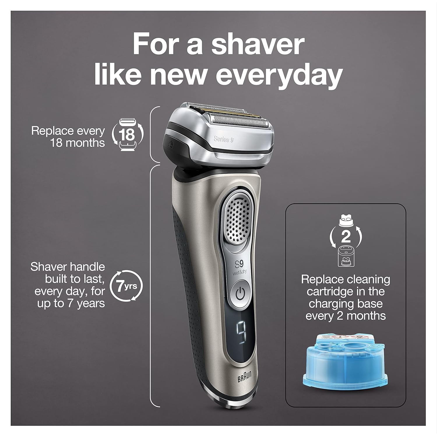 Series 9 9385cc Latest Generation Electric Shaver, Rechargeable & Cordless Electric Razor for Men, with Clean&Charge Station & Leather Travel Case