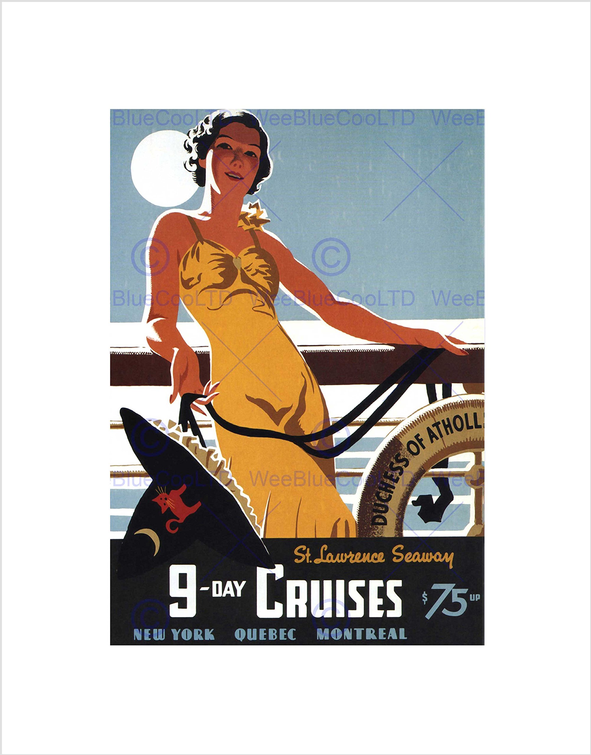 Wee Blue Coo Ad Purvis Canadian Pacific Cruise Witch New York Quebec Wall Art Print