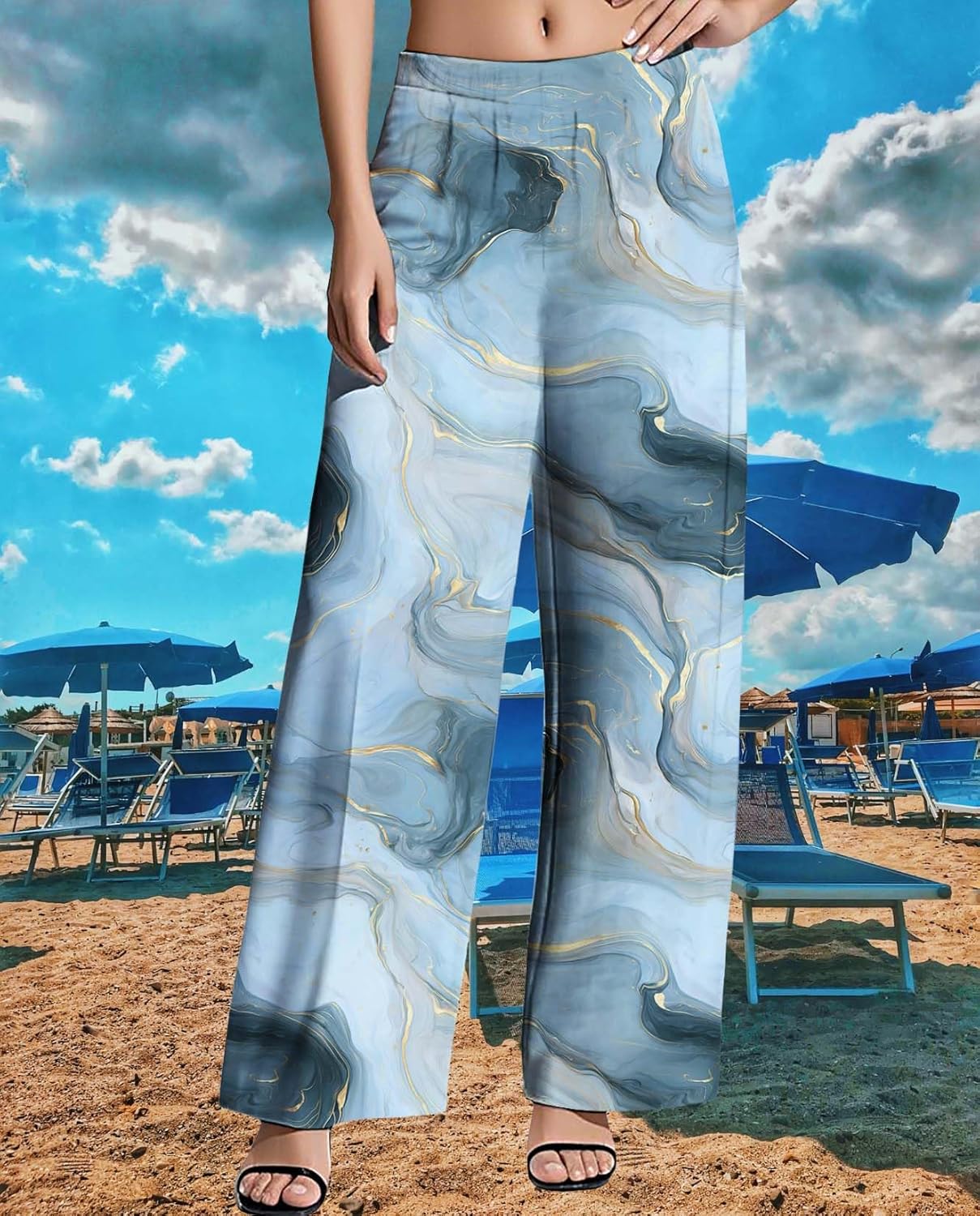 Womens Boho Pants Casual Oversize High Waisted Wide Leg Trousers Pattern Printed Ourdoors Pant for 2025 Summer - Image 5