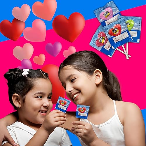 Miniatura 6 de Paquete a granel de paletas de corazón para el día de San Valentín, 60 paletas, 60 paletas de corazón para el día de San Valentín, envueltas