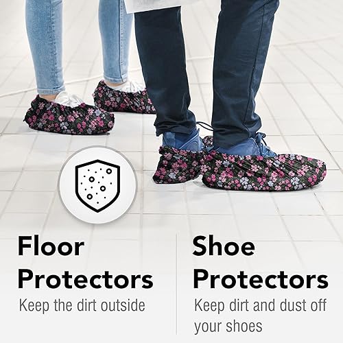 Miniatura 3 de Fundas desechables para zapatos, 100 unidades, 50 pares envueltos individualmente, protectores de estampado floral para botas, zapatos, cubierta de