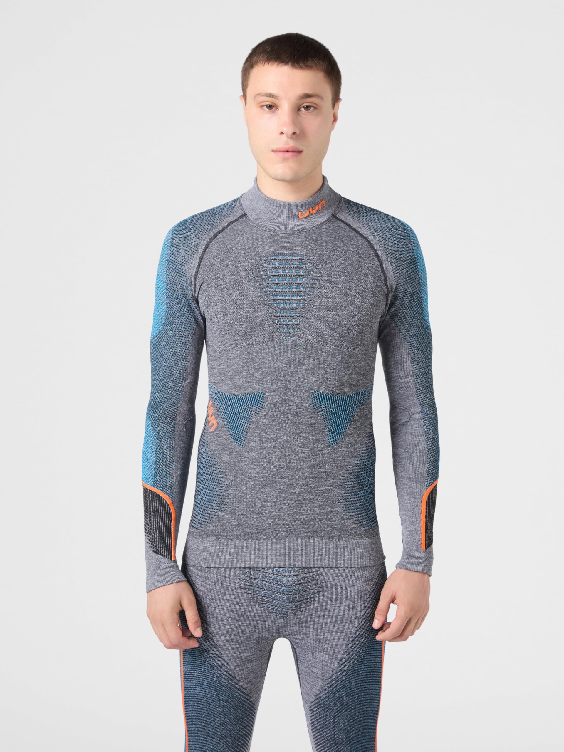 UYN Man Ambityon UW Shirt LG_SL. Melange Turtleneck Uyn Ambityon Maglia Intima Dolcevita Manica Lunga da Uomo Melange Uomo (Pacco da 1)