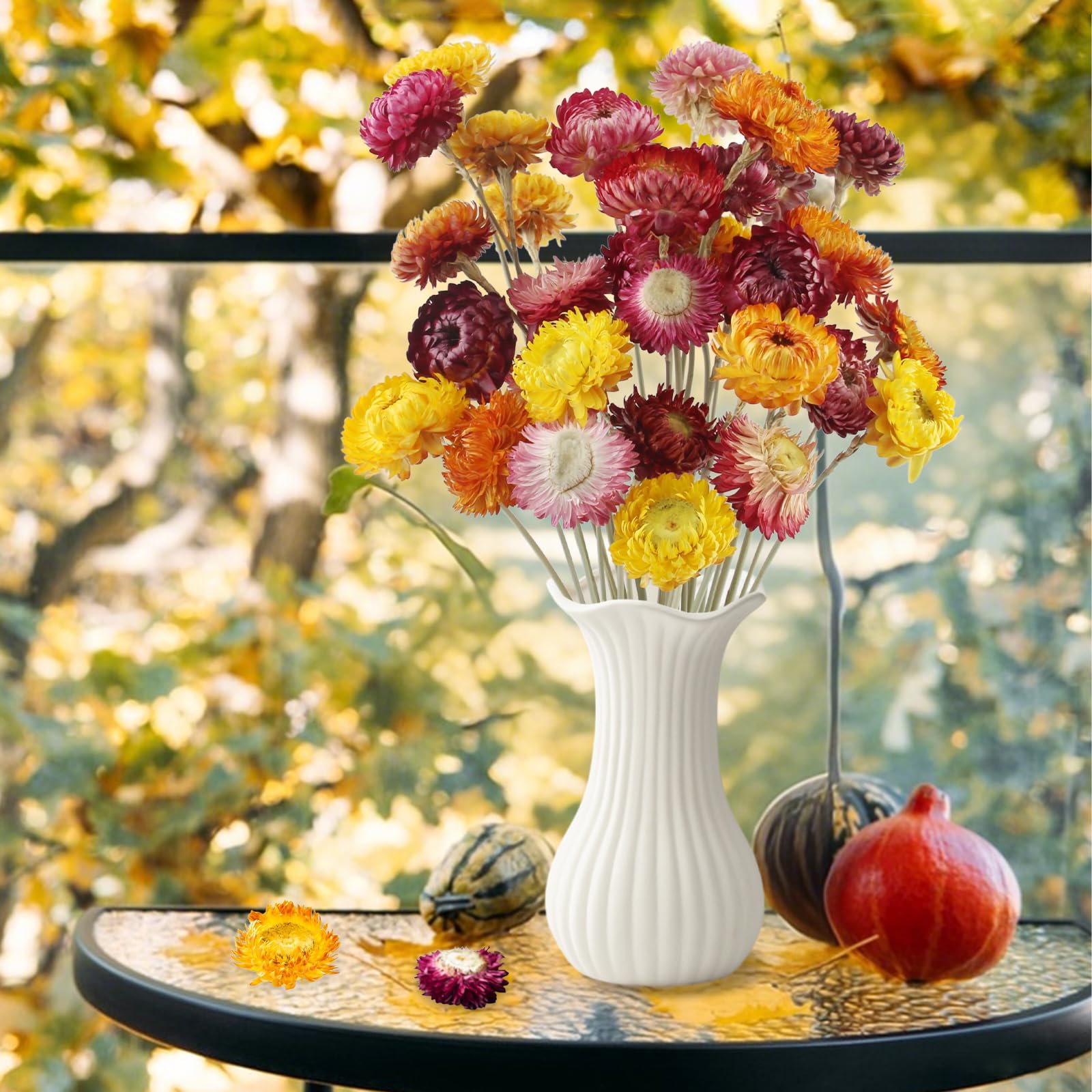 Fiori Secchi Naturali Margherita Composizione 32 Pezzi Stabilizzati per Matrimoni Decorazioni Casa