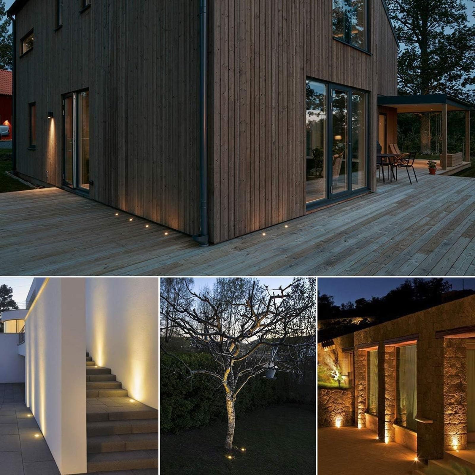 6 Pezzi Faretto Da Incasso A LED Da Pavimento - Faretto Da Incasso Per Esterni Da 3W, Lampada Da Pavimento Per Esterni, Faretto Da Giardino Interrato, Luci Interrate Rotonde Per Esterni DC 12V-24V(Coo