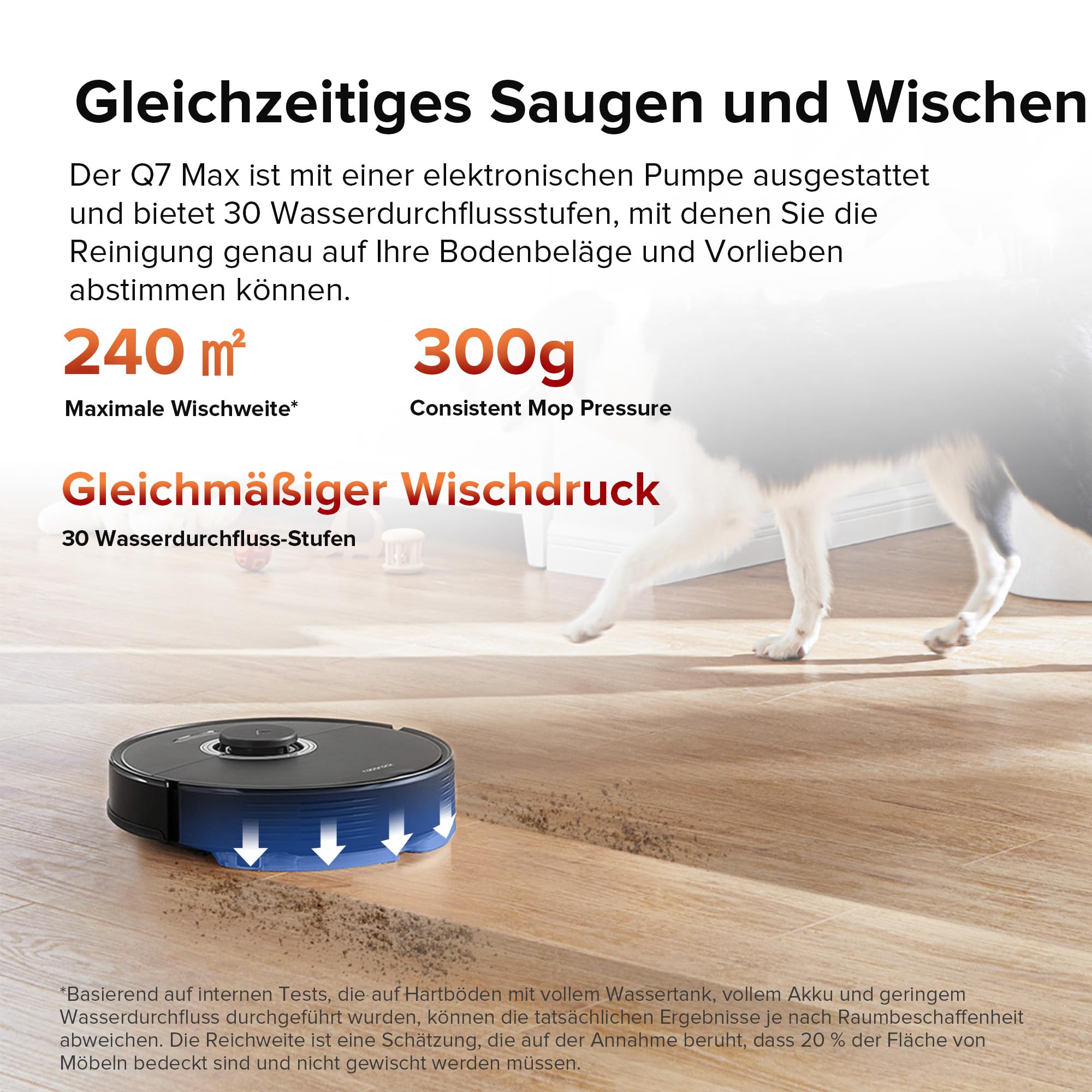 Roborock Q7 Max Saugroboter mit Vollgummibürste, 4200Pa Saugkraft, PreciSense-LiDAR-Navigation & 3D Mapping, Teppiche, Tierhaare, App/Alexa (Schwarz) (Generalüberholt)