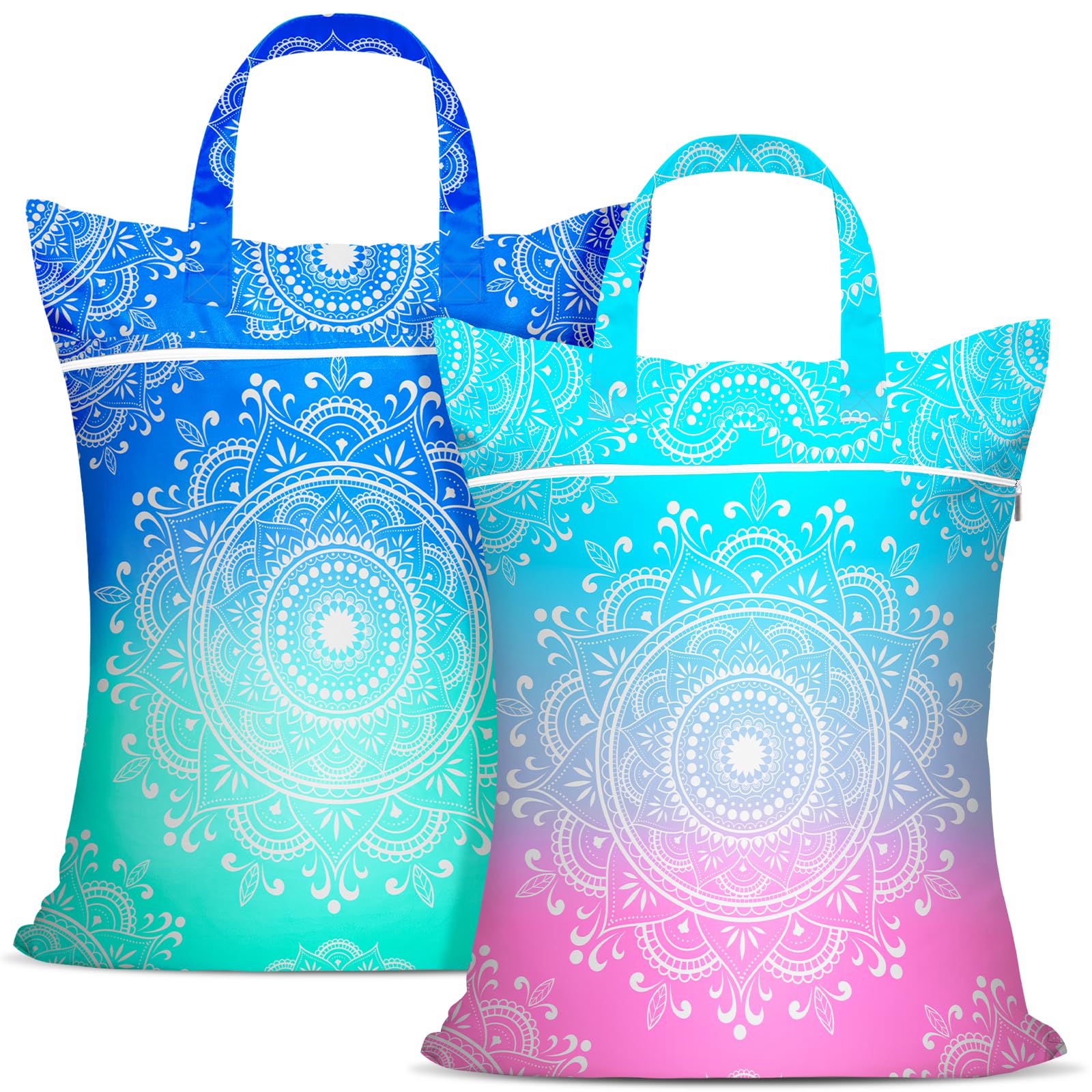 Lot de 2 grands sacs à linge de voyage imperméables avec poignée - Lavables - Sac à vêtements sales pour voyager - Sac humide/sec - Maillot de bain - Sac d'entraînement pour
