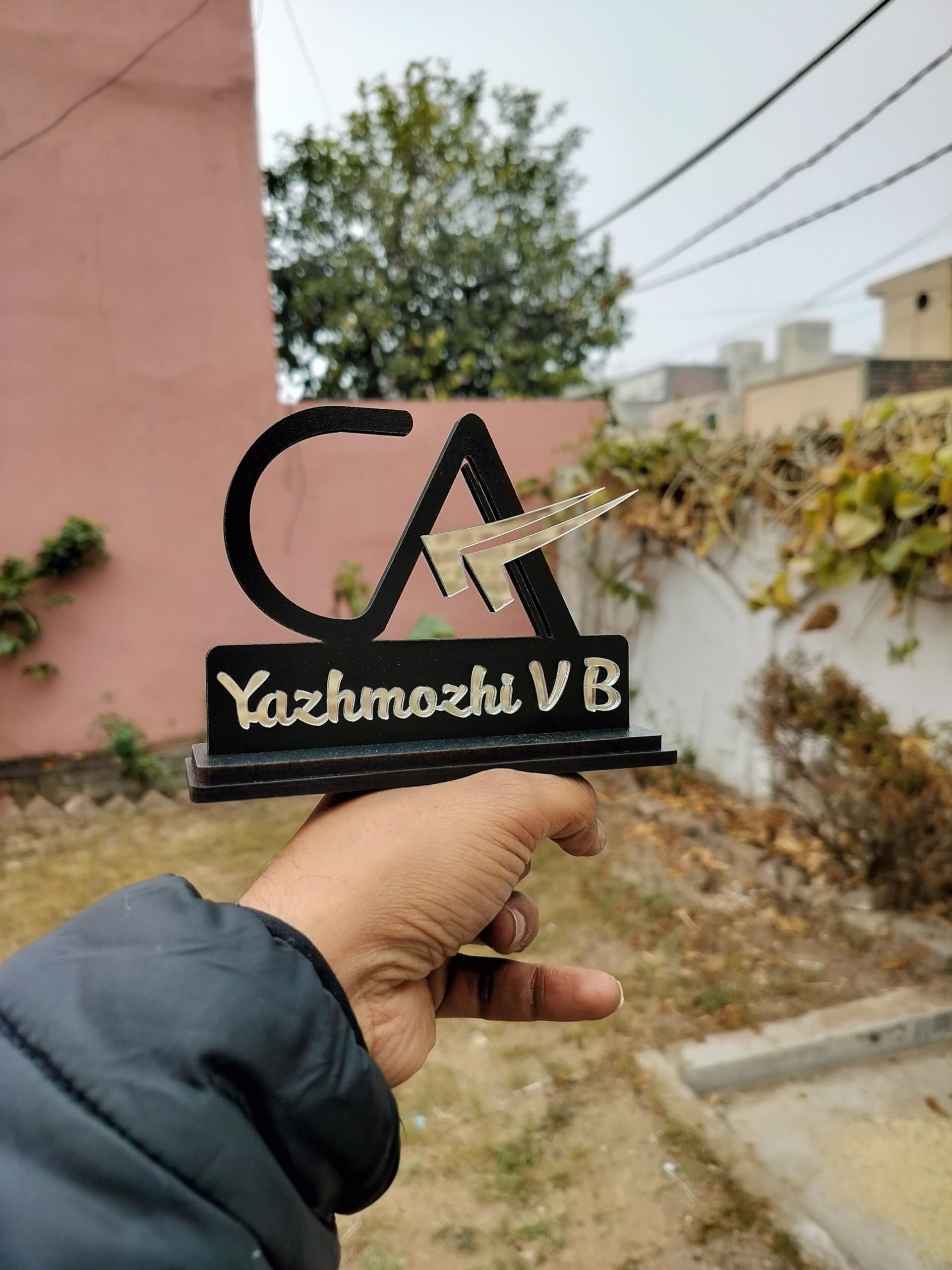 Chartered Accountant CA Office Desk Name Plate Crafted with Imported MDF nd Mirror Acrylic | with New CA Logo | Best Gift for CA — Amazon image 4