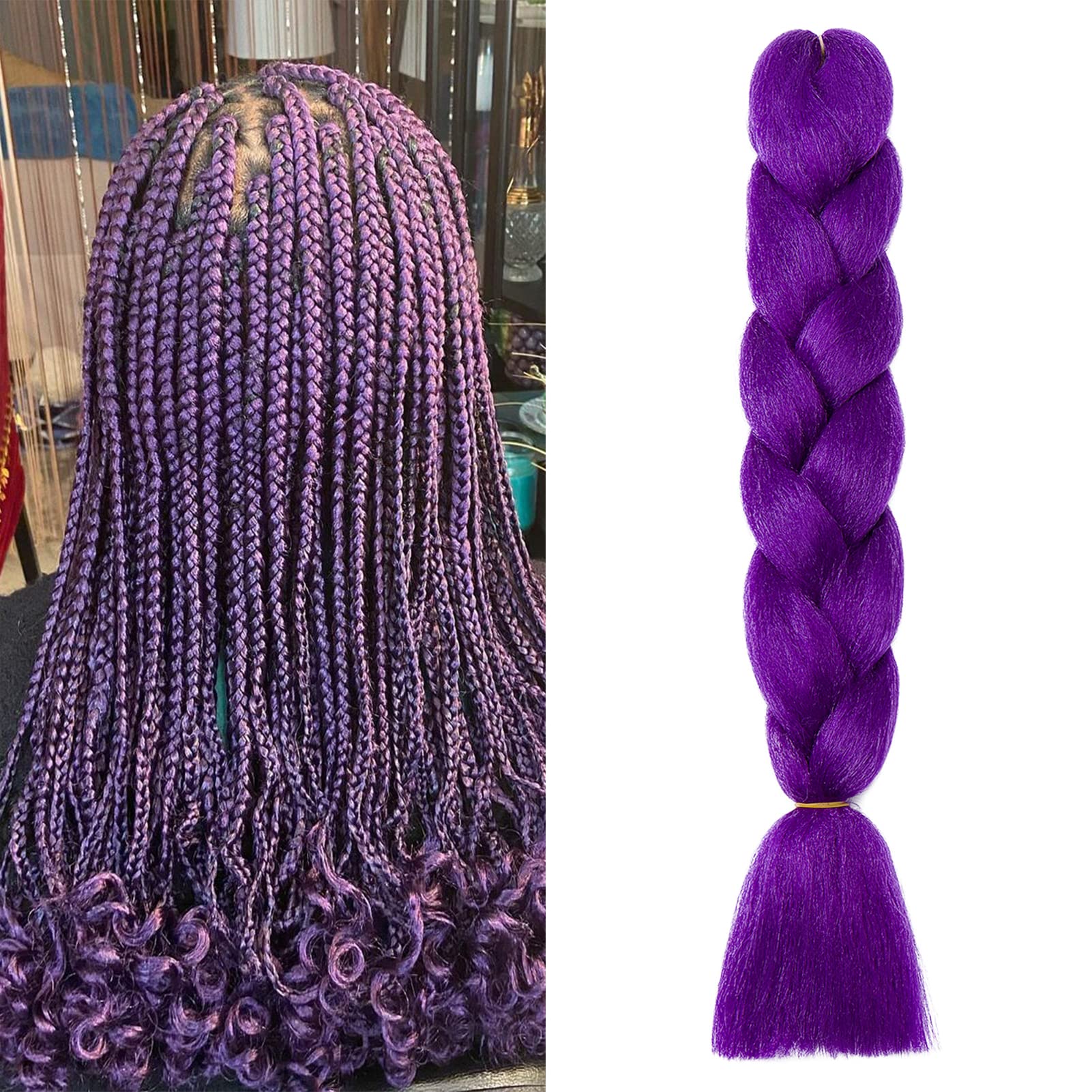 60cm Extensiones de Pelo Trenzas Africanas Castaño Oscuro Extensiones para Trenzas Africanas 1 pcs 100g Kanekalon Pelo para Trenzas Africanas Sintetico Extensiones de Trenzado Cabello Braiding — view 117