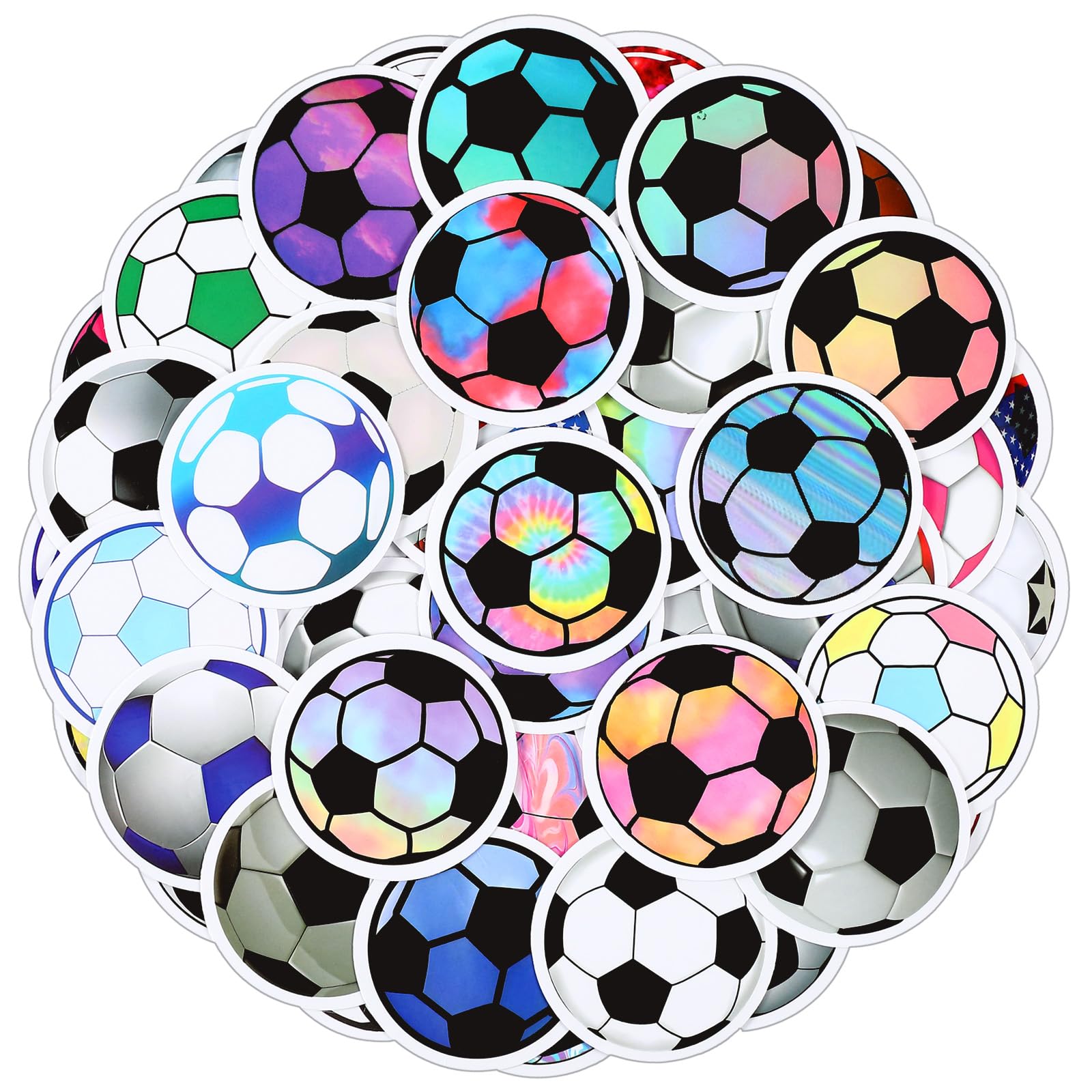 Frienda 240 Stück Fußball-Aufkleber, Fußball-Aufkleber, wasserdicht, Vinyl, für Wasserflaschen, Laptop, Skateboard