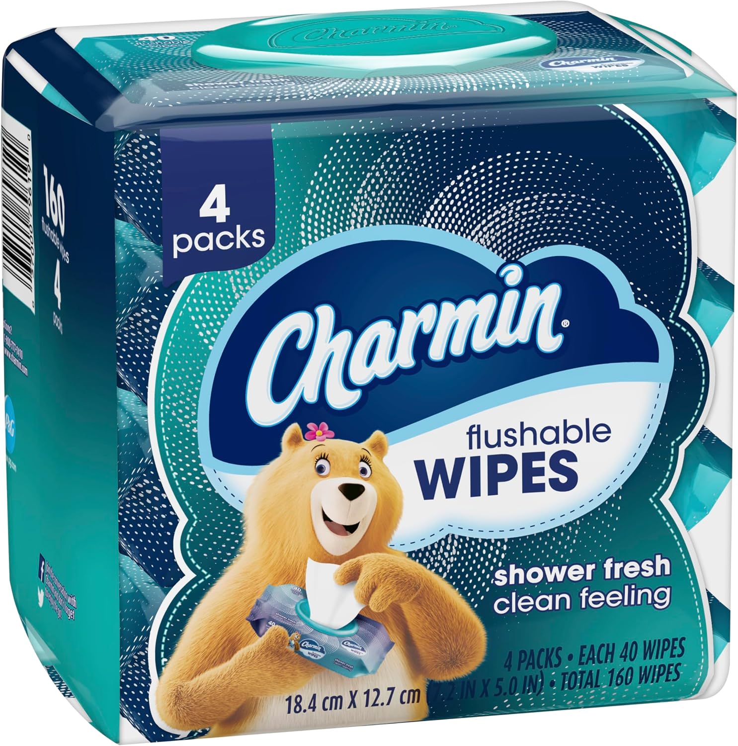 Charmin Flushable Wipes, 160 Total Wipes 40 Count (Pack of 24)