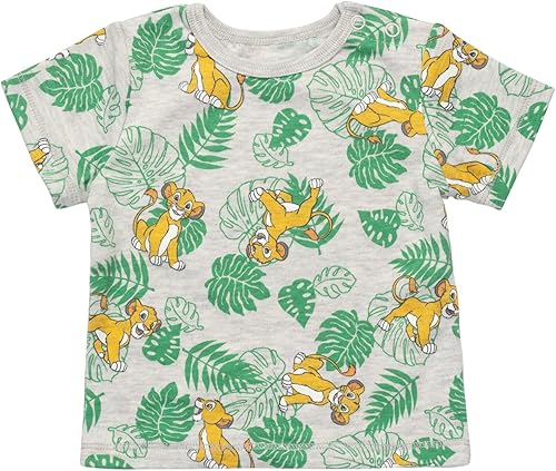 Miniatura 10 de Disney Lion King Pumbaa Timon Simba - Overol corto de rizo francés para bebé camiseta y sombrero juego de 3 piezas para recién nacido a bebé