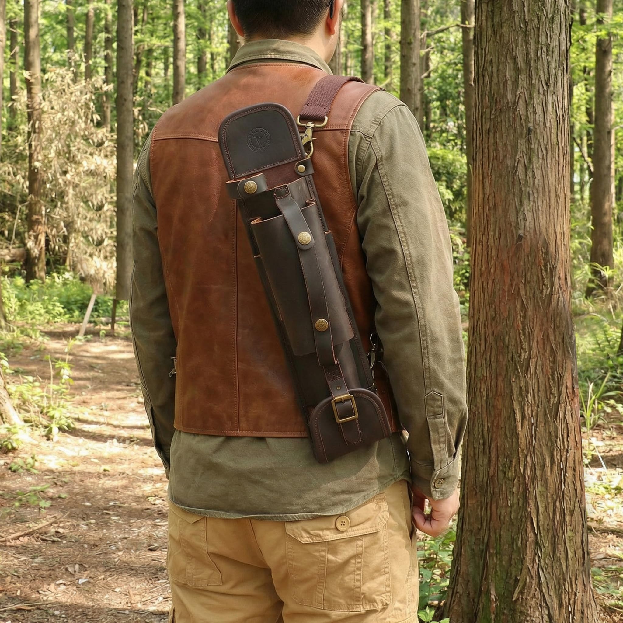 Axt-Holster aus echtem Leder, mit verstellbarem Tragegurt, für Outdoor-Camping