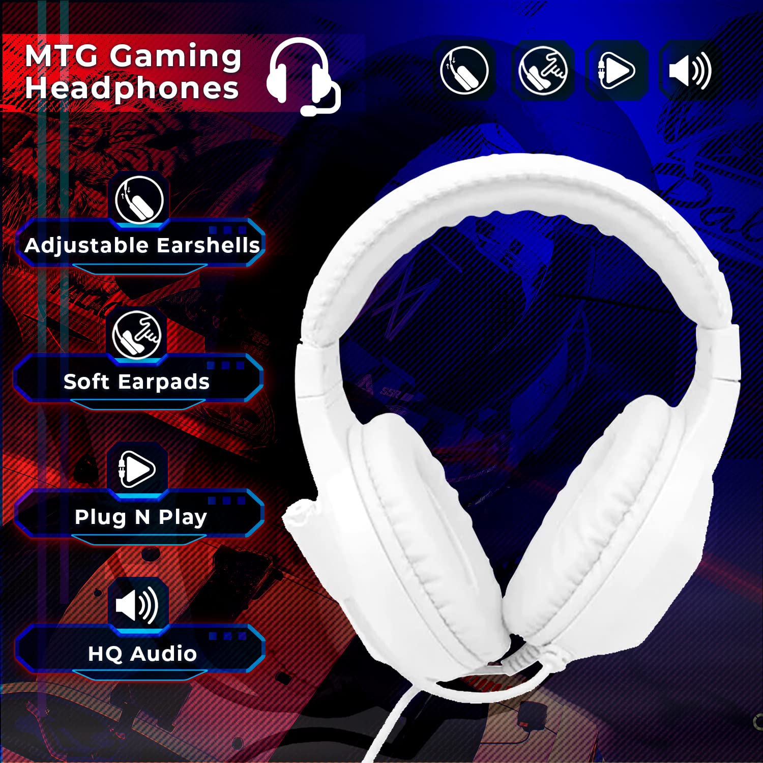 Kit di gioco per PC, tastiera RGB e mouse, cuffie da gioco, grande tappetino da scrivania LED con superficie liscia con modalità RGB per computer desktop, Xbox e PS4 Gamers - MTG 4 in 1 Combo