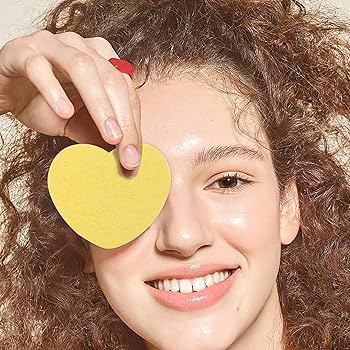Amazon | スパスポンジ - ハート型の再利用可能なメイク落としパッド