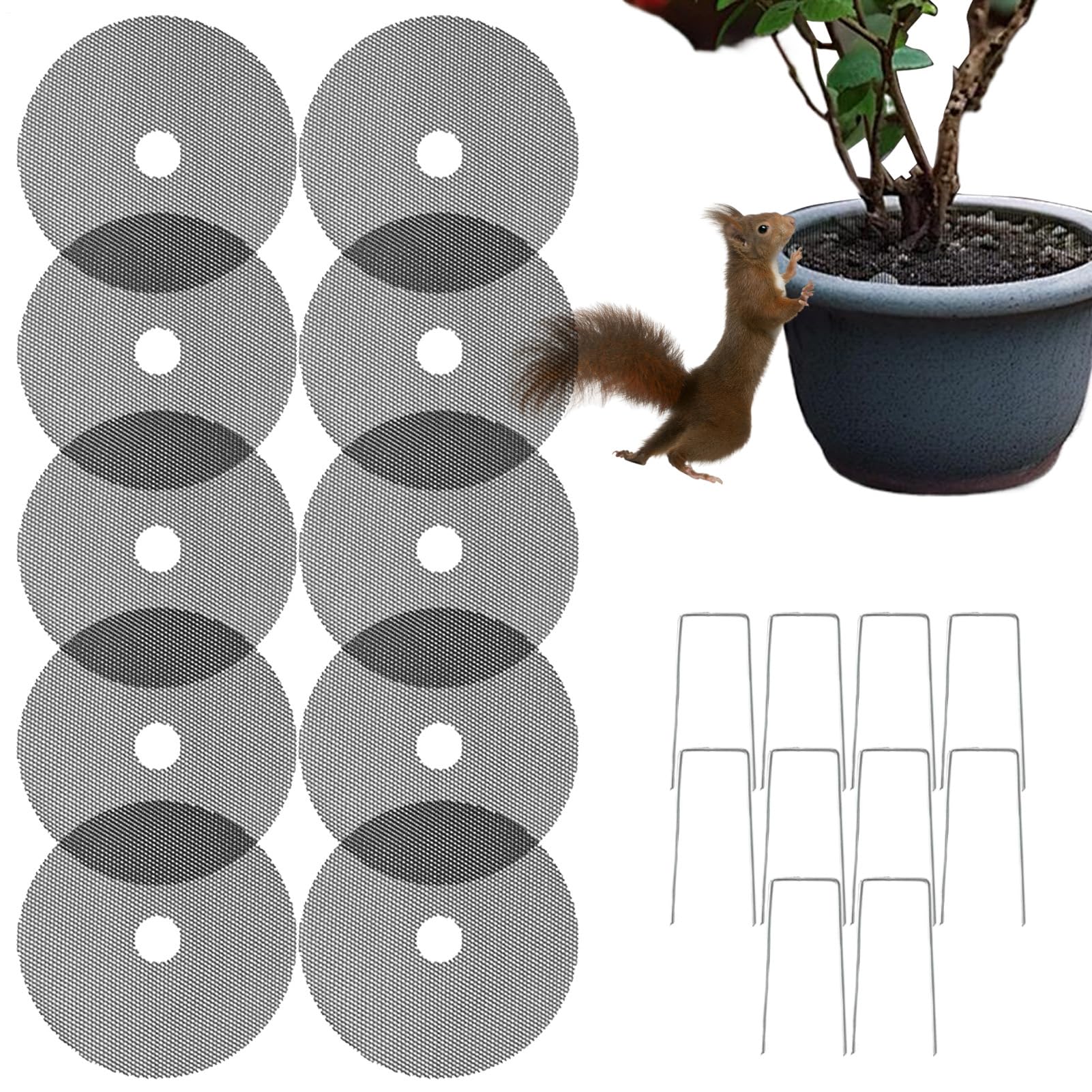 Pot Soil Cover with Stakes 10 Pieces Pet Digging Stopper