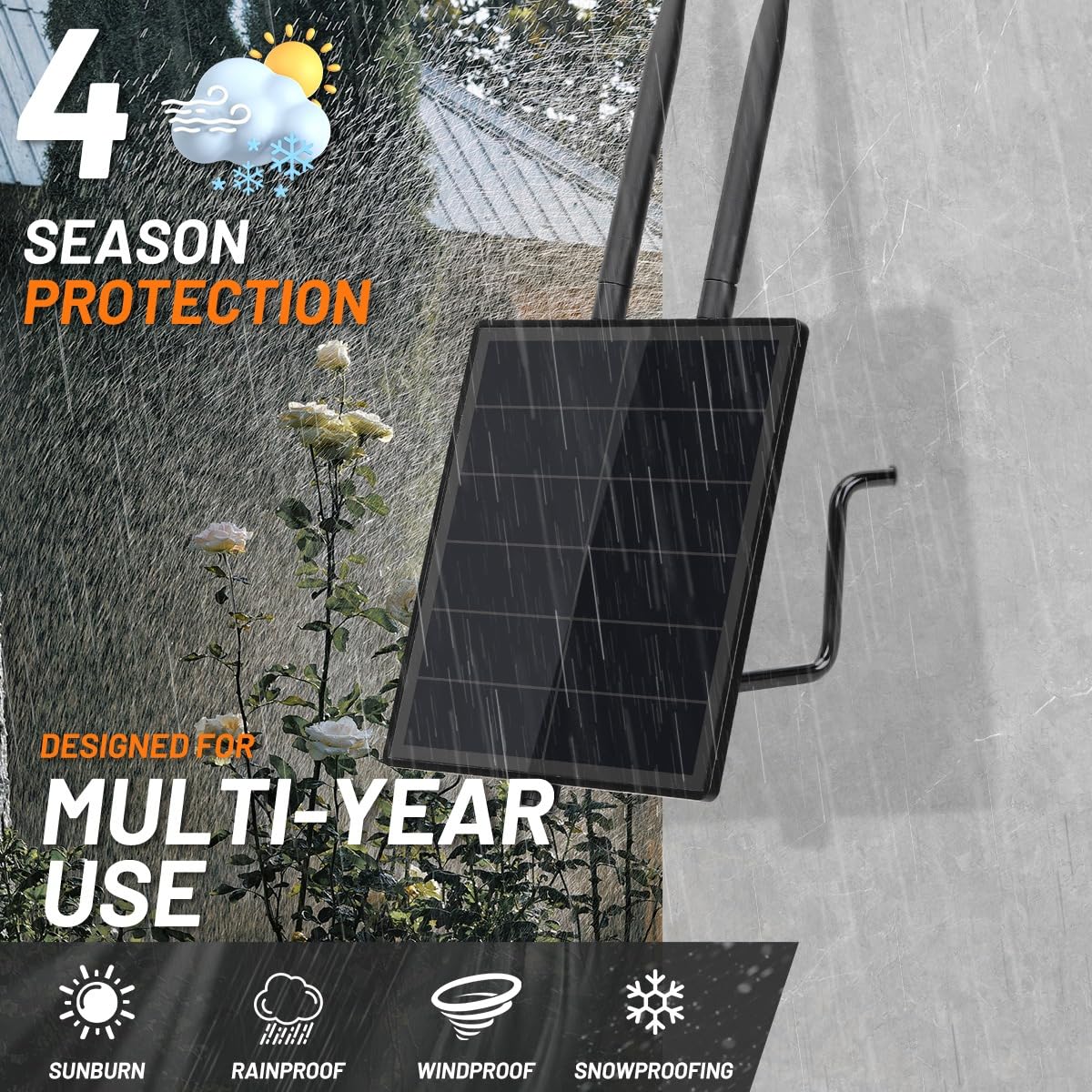 D5-2A 5W Solar Panel System for Rak4631 LoRa Module for DIY Meshtastic Meshcore LoRa Node Kits with 868MHz & 2,4g BLE Antenna