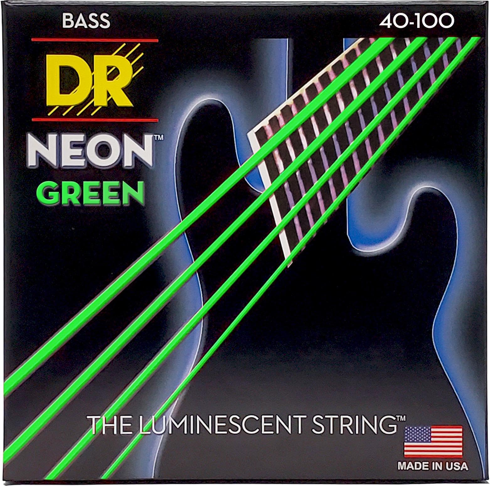 DR Strings Hi-Def Neon Green Bass Lite