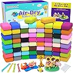 Air Dry Clay 66 Colors, Modeling Clay for Kids, DIY Model Magic Clay, Molding Clay Kit with Sculpting Tools, Non-Sticky Soft and Super Light, Arts and Crafts Gift for Boys Girls Kids