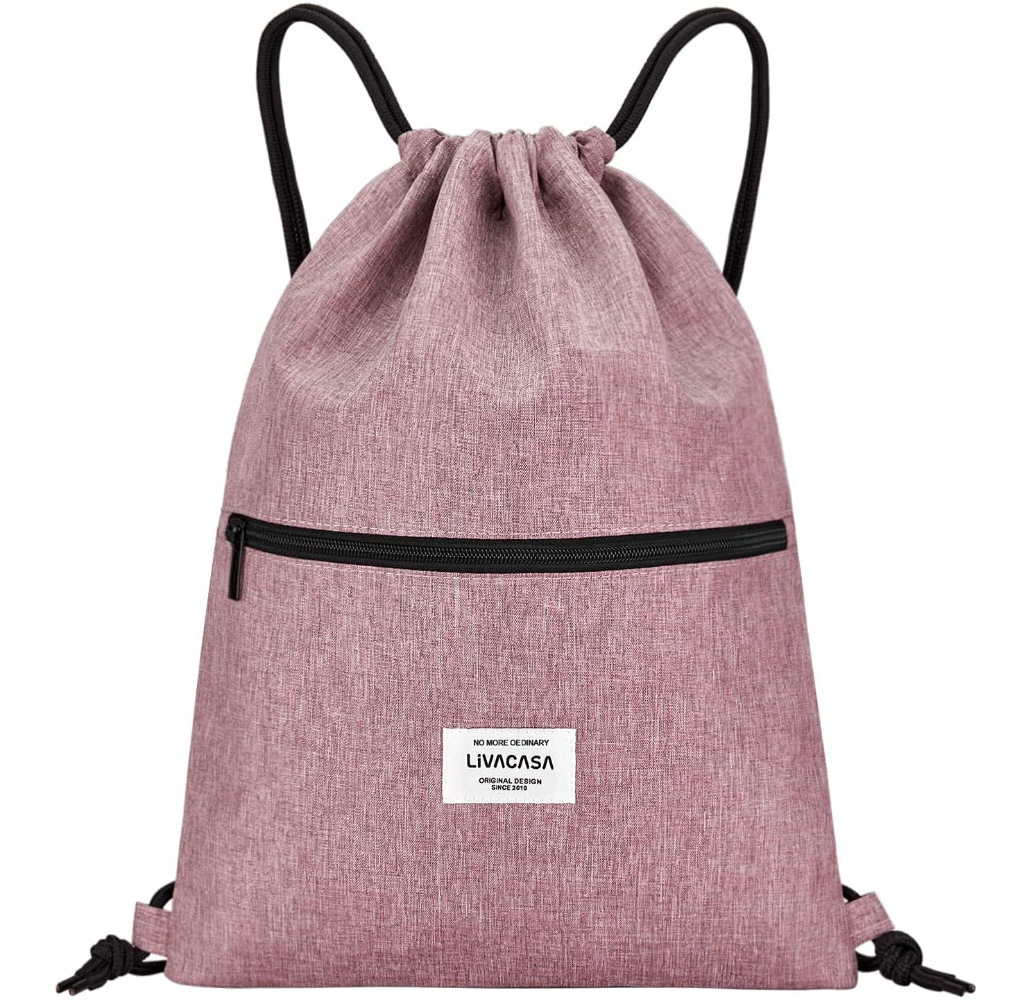 LIVACASA Mochila de Cuerdas Mujer Hombre Bolsas de Cuerdas Bolso Mujer Casual A Prueba de Agua Impermeable Bolsillo Exterior Extra Ajustable Correas de Hombros