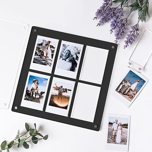 Miniatura 5 de The Happy Frame Collage - Marco de fotos de 8 x 8 pulgadas, marco Polaroid para fotos, marco acrílico flotante magnético Instax Mini con imán y