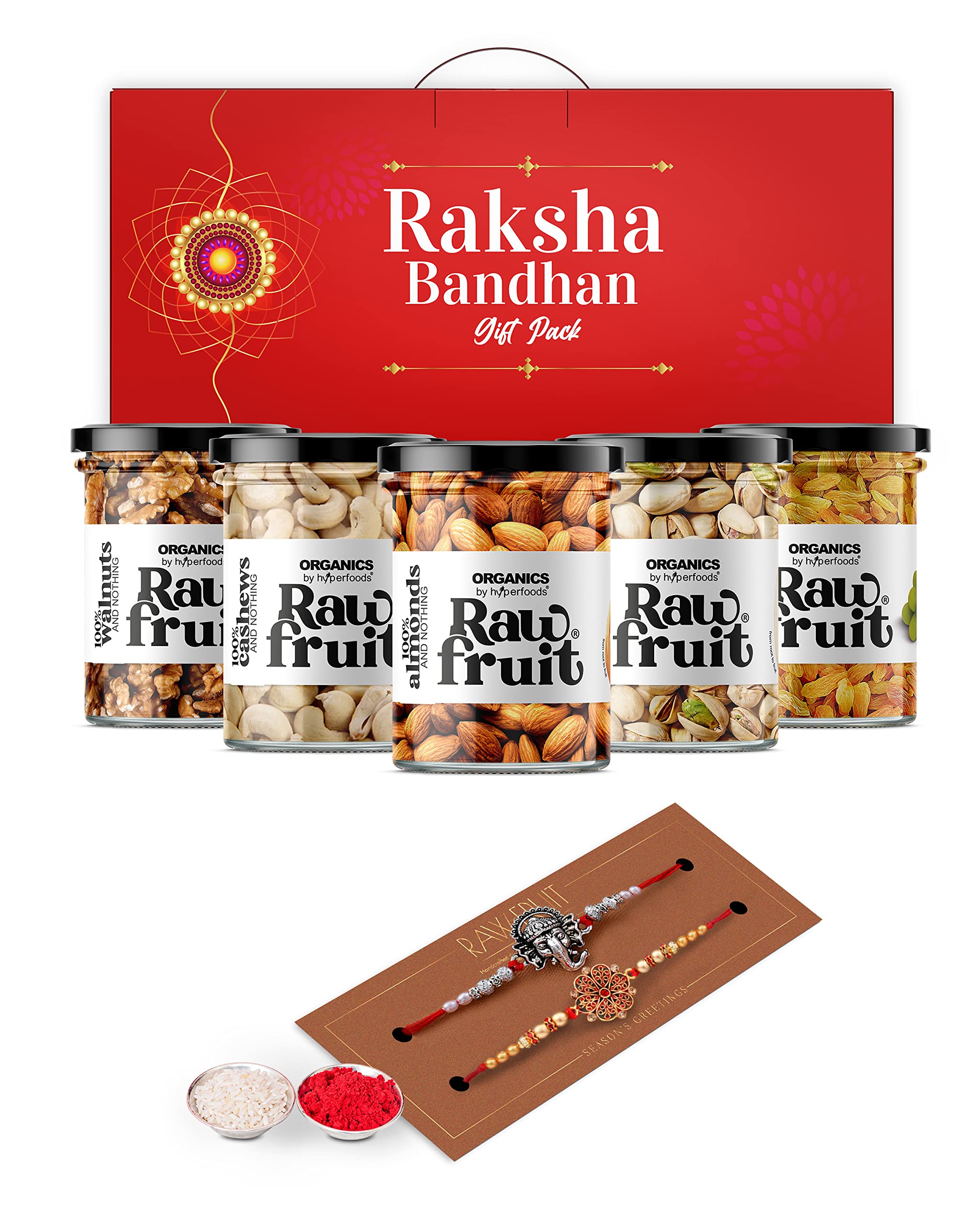 HYPERFOODS Rakhi For Brother Combo Of 2 With Gift With Dry Fruits Gift Pack Rakshabandhan Gift Pack Cashew Almond Raisins Walnut Pista 550 Grams Rakhi Combo Pack Rakhi Dry Fruit Combo Pack (B0B6FF9D4J) Amazon Price History, Amazon Price Tracker