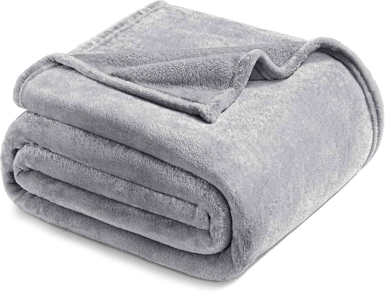 Exclusivo Mezcla Fleece Blanket King Size for Bed, Super Soft and Warm, All Season Use, Cozy, Plush, Lightweight, 90x104 Inches, Light Grey