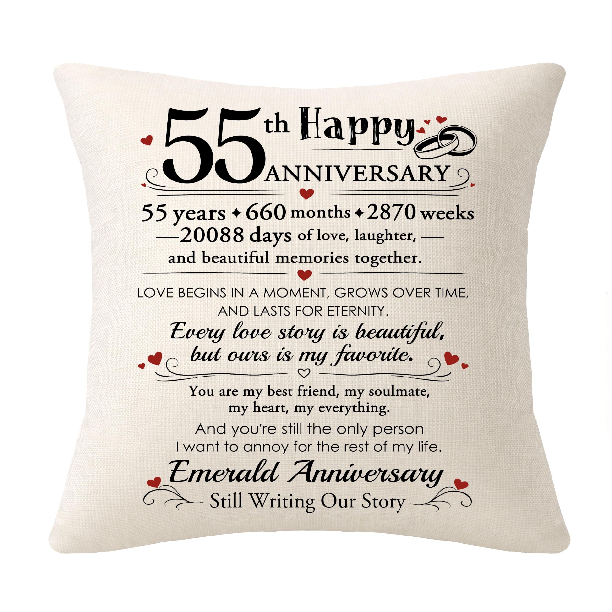 Bommex 55th Wedding Cushion Covers for Couples — image 1