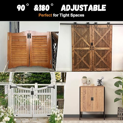 Miniatura 2 de Cerradura de puerta de granero abatible de 90180 grados, cierre de aleación de zinc resistente para gabinete corredizo de baño, cobertizo de RV,