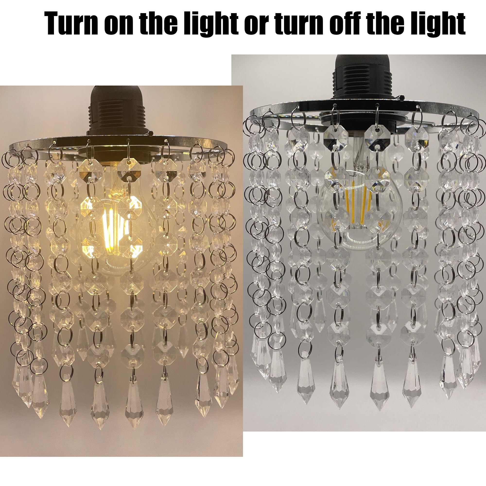 Pantalla de cristal, lámpara de cristal con pantalla de luz para comedor, moderna lámpara colgante con cuentas de 6 pulgadas de diámetro 6