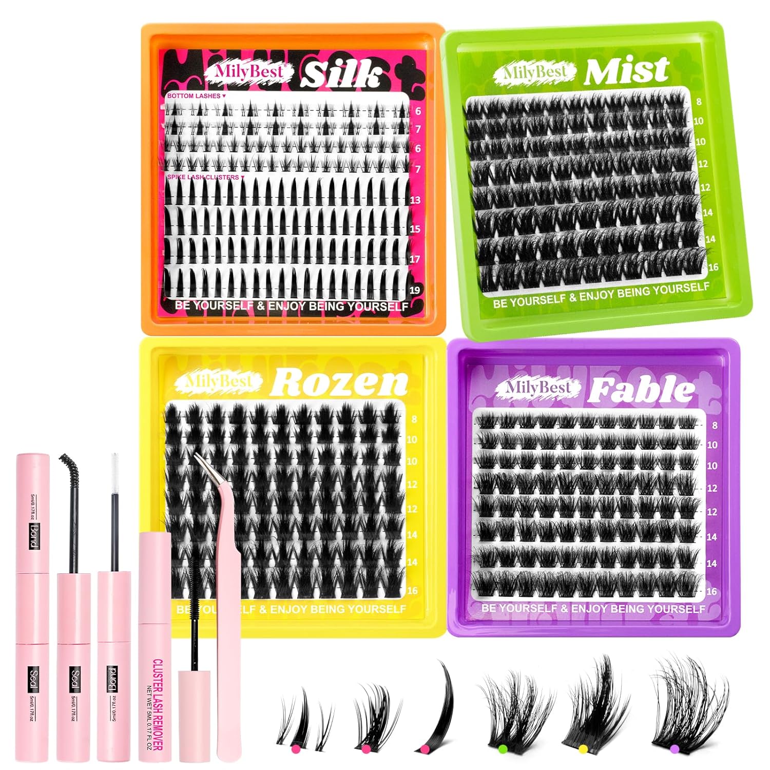Onlyall Natural Lashes Wispy Lashes Natural Look False Eyelashes Soft Fluffy Fake Eyelashes 7 Pairs D1 Natural (6-13MM)