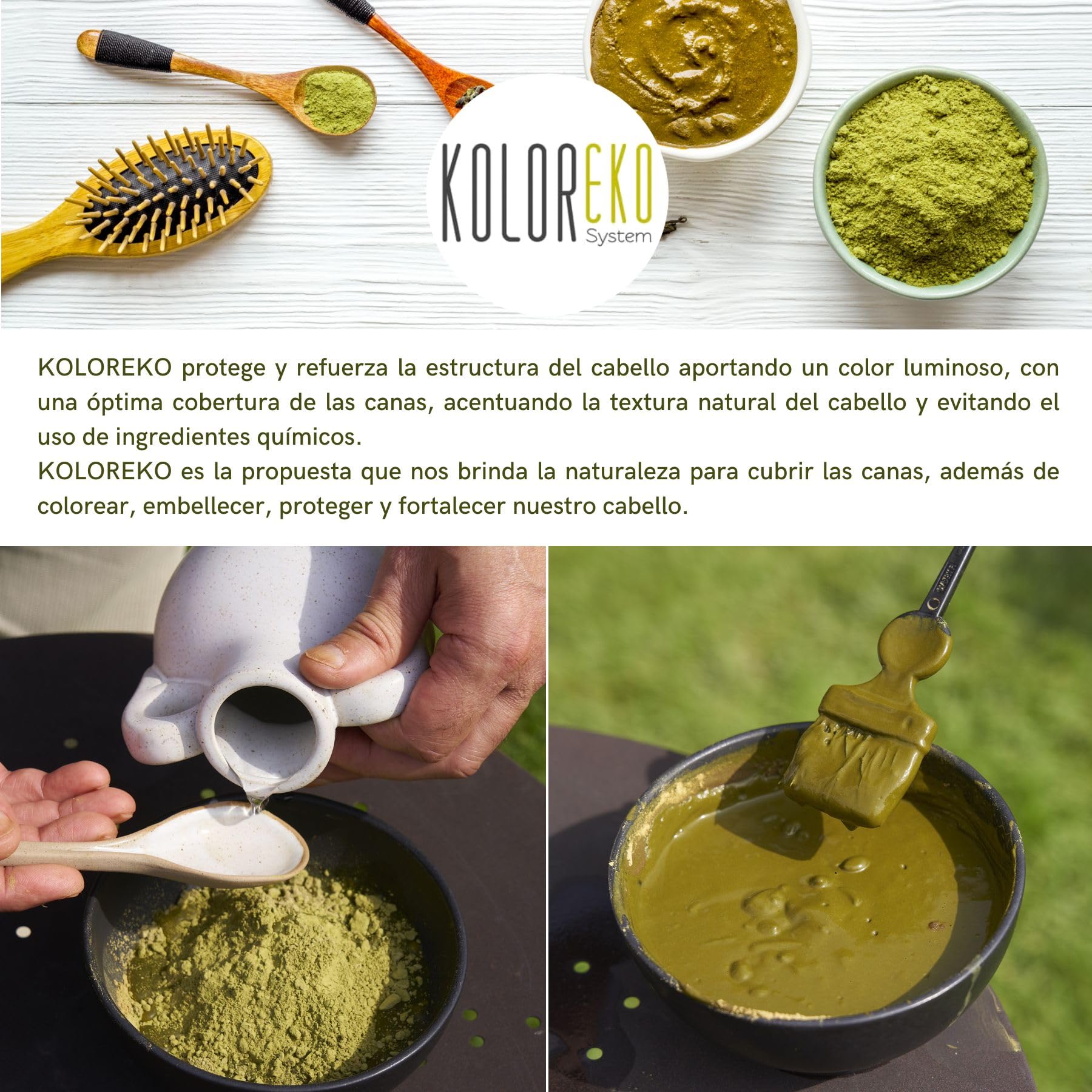 KOLOREKO Tinte natural CASTAÑO COBRIZO - Pack DÚO especial canas - precolor COBRE + tinte CASTAÑO