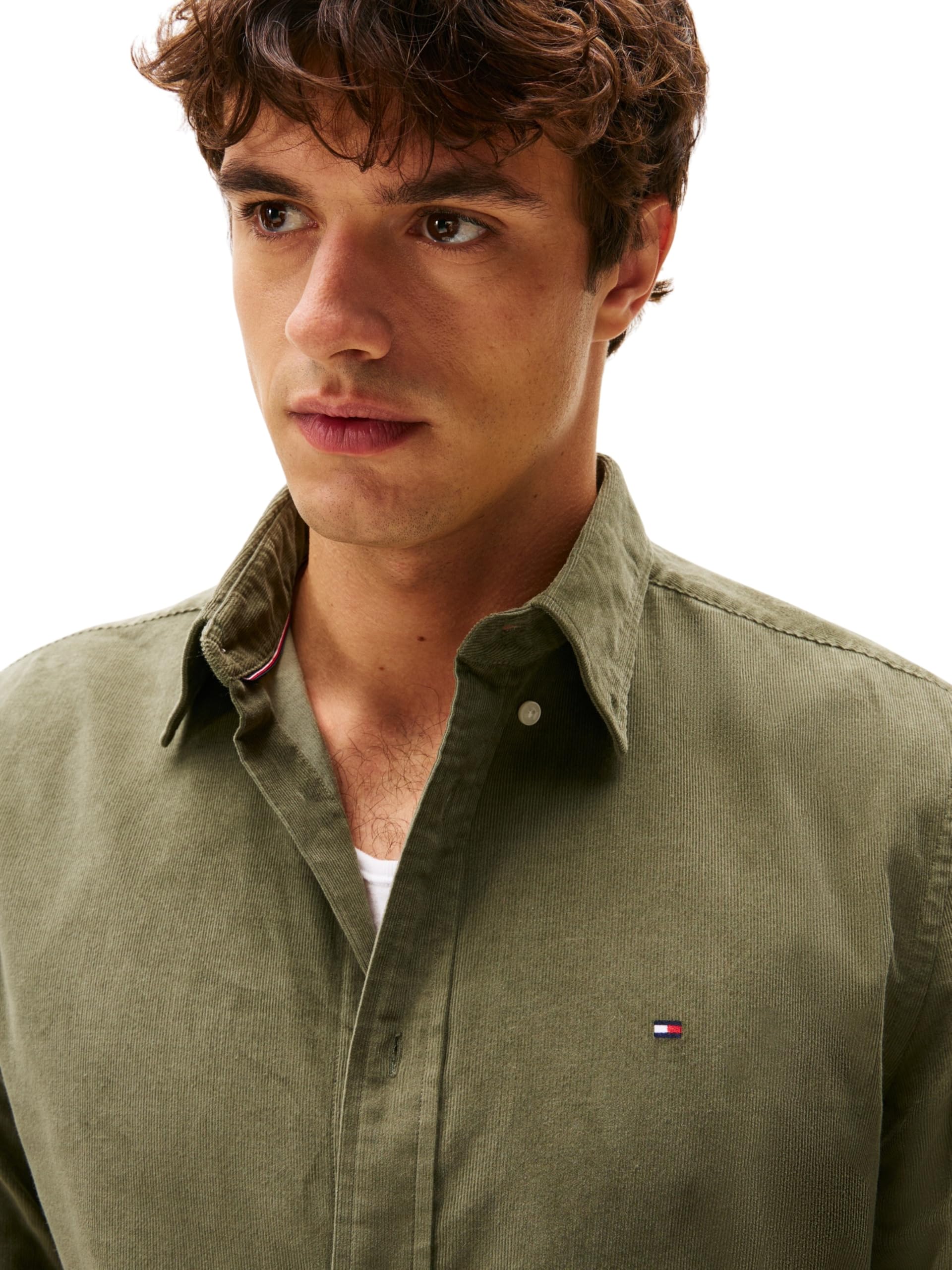 Tommy Hilfiger Herren Hemd Solid Corduroy Regular Fit