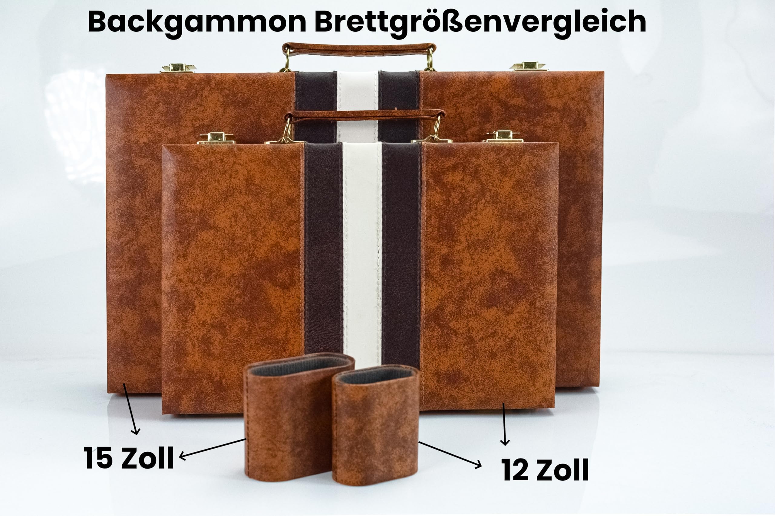 Backgammon Set 11" Klassisches Backgammon Koffer Brettspiel für Erwachsene und Kinder (Braun 11 Zoll)